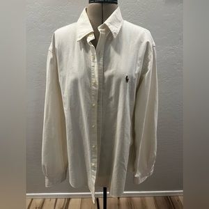 Cream Buttonup shirt size large by Ralph lauren